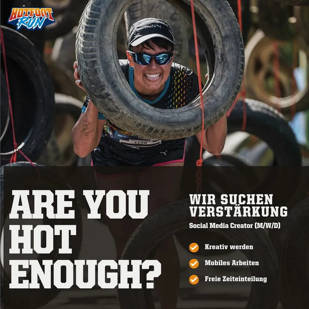 Hotfoot-Run-Motiv zur Suche nach Verstärkung im Social-Media-Bereich