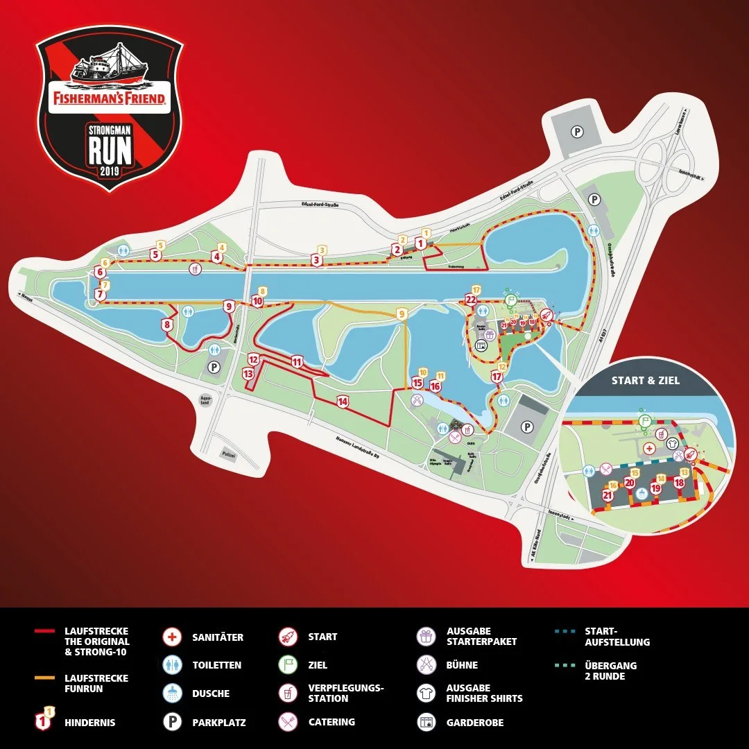 Historischer Streckenplan des Hindernislaufs in Köln 2019