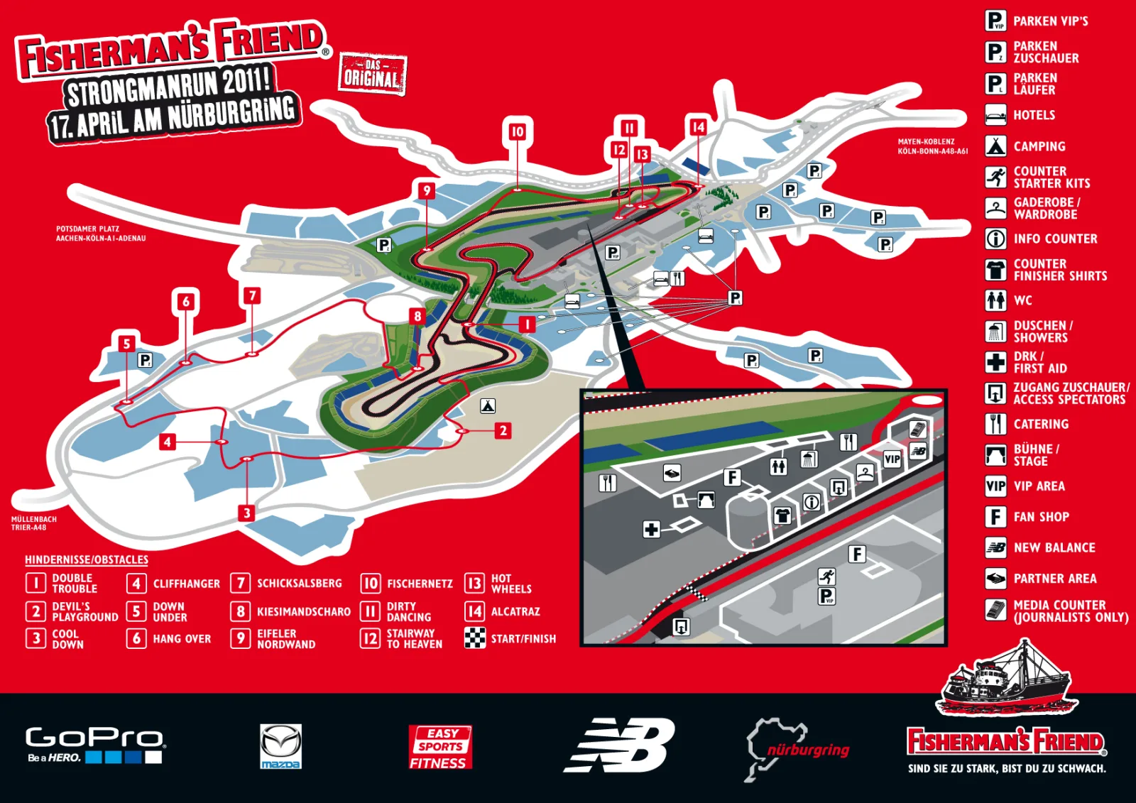 Historischer Streckenplan des Hindernislaufs am Nürburgring 2011
